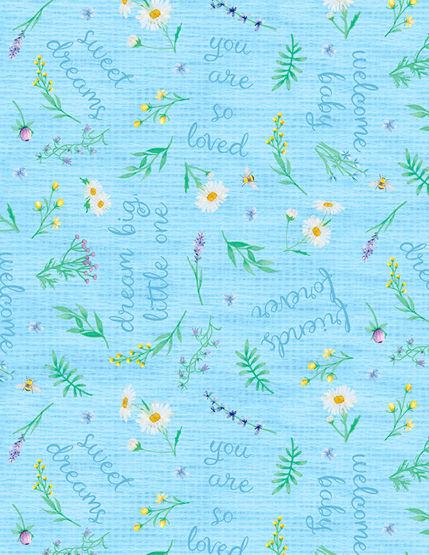 Jennifer Pugh Meadow Friends Words All Over Blue – 50% Deposit February 2027 Preorder