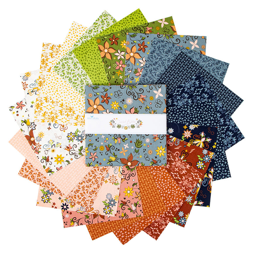 Curated Blooms 10" Stacker – 42 Precut Squares by Judi Madsen for Riley Blake Designs