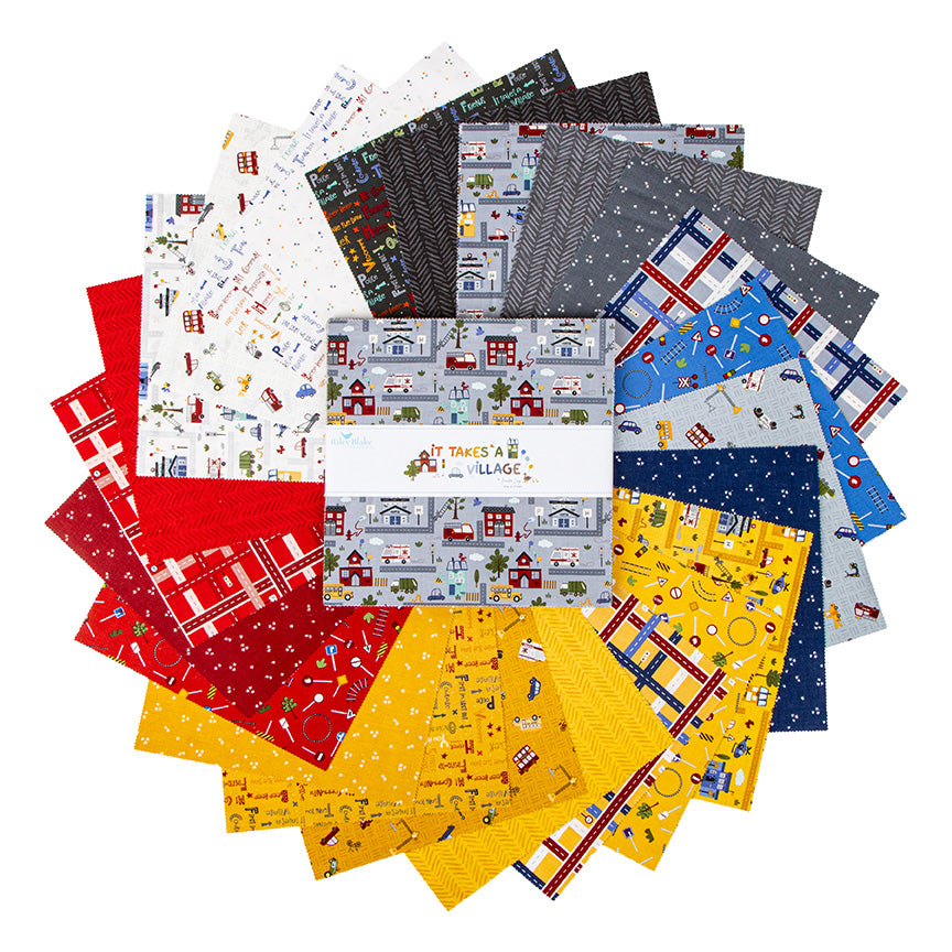 It Takes a Village 10" Stacker – 42 Precut Squares by Jennifer Long for Riley Blake Designs