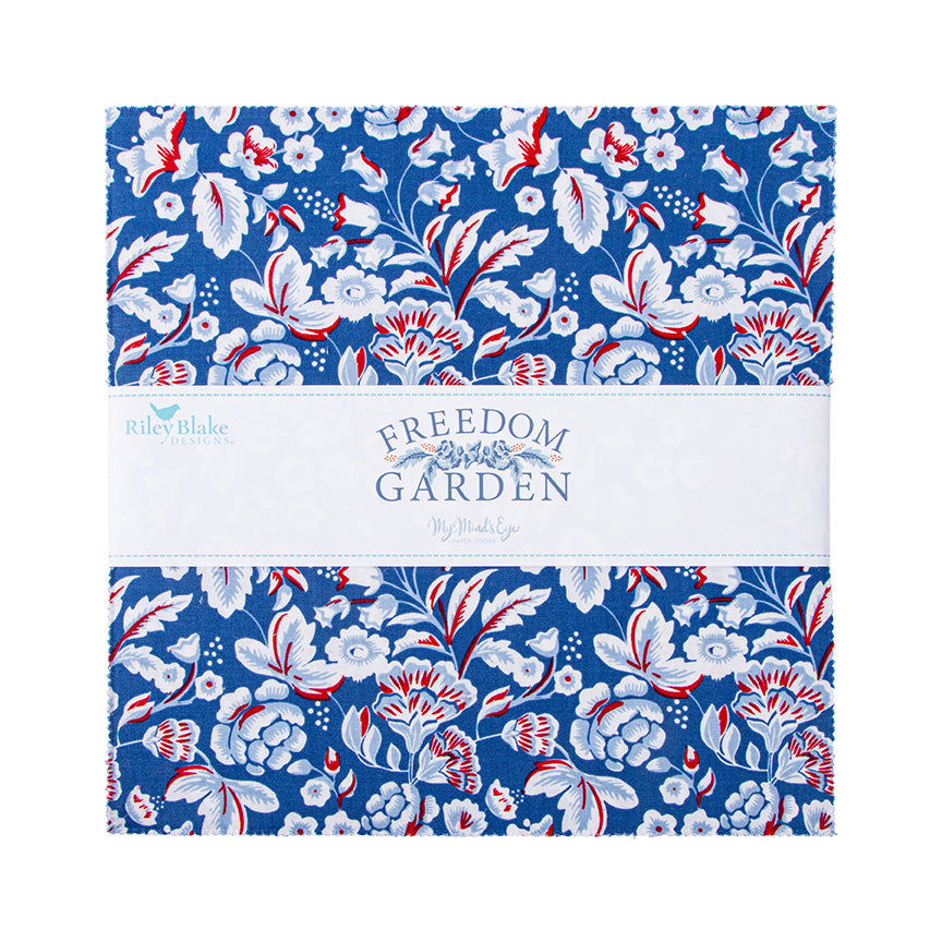 Freedom Garden 10" Stacker – 42 Precut 10" Squares by My Mind’s Eye for Riley Blake Designs