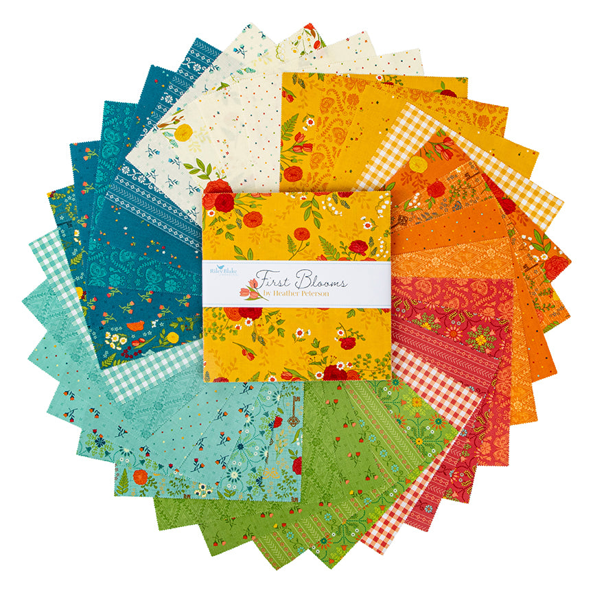 First Blooms 10" Stacker – 42 Precut Squares by Heather Peterson for Riley Blake Designs