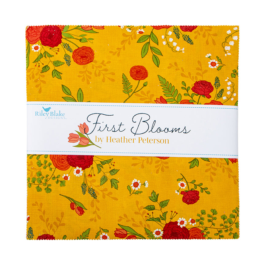 First Blooms 10" Stacker – 42 Precut Squares by Heather Peterson for Riley Blake Designs