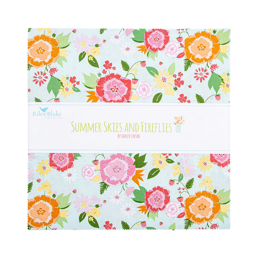 Summer Skies and Fireflies 10" Stacker – Gracey Larson – Riley Blake Designs – 42 Precut 10" Squares – 10-16370-42