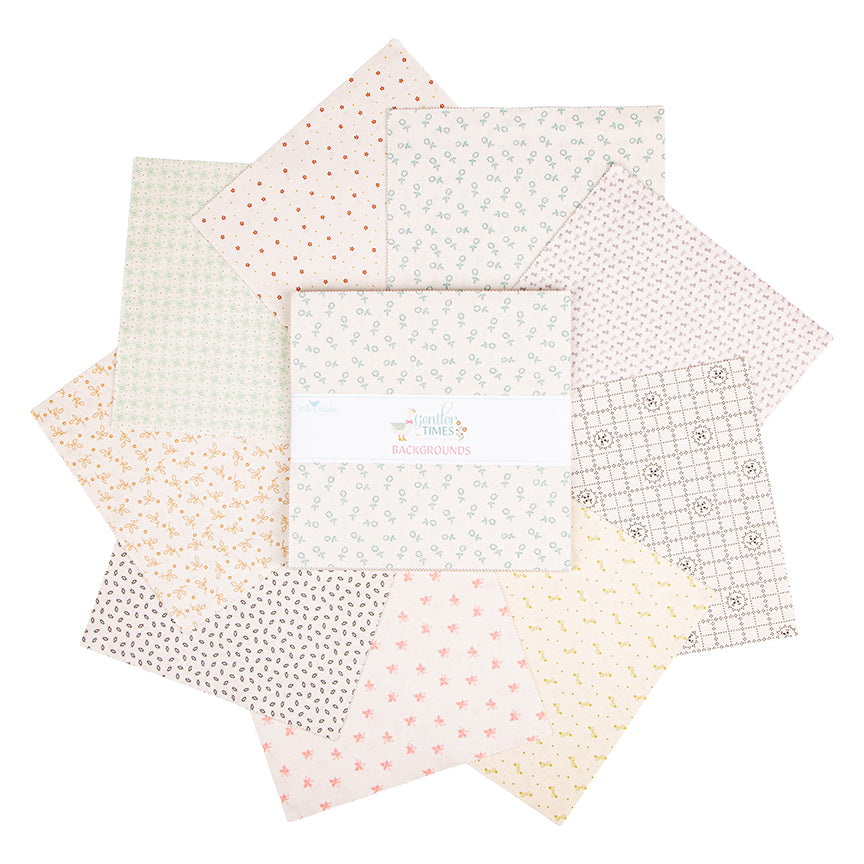 Gentler Times 10" Backgrounds Stacker – Lori Holt for Riley Blake Designs – 42 Precut Quilt Squares