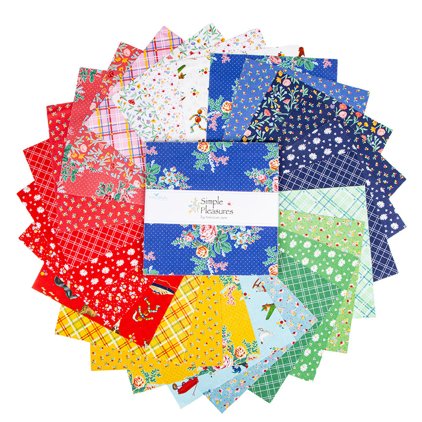 Simple Pleasures 10” Stacker – 42 Precut Squares – American Jane for Riley Blake – 10x10 Quilting Cotton – 100% Cotton Fabric – C16658 Not Included
