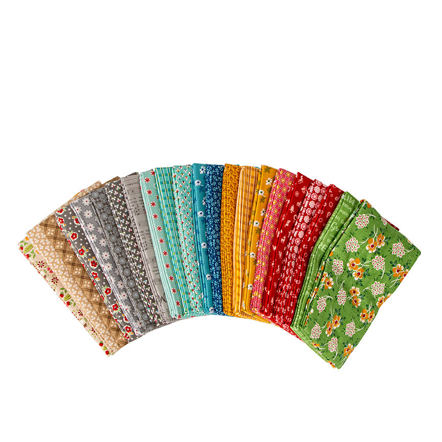 Home Town Holiday 1-Yard Bundle – Basil Colorway – Lori Holt for Riley Blake Designs – 22 One-Yard Cuts