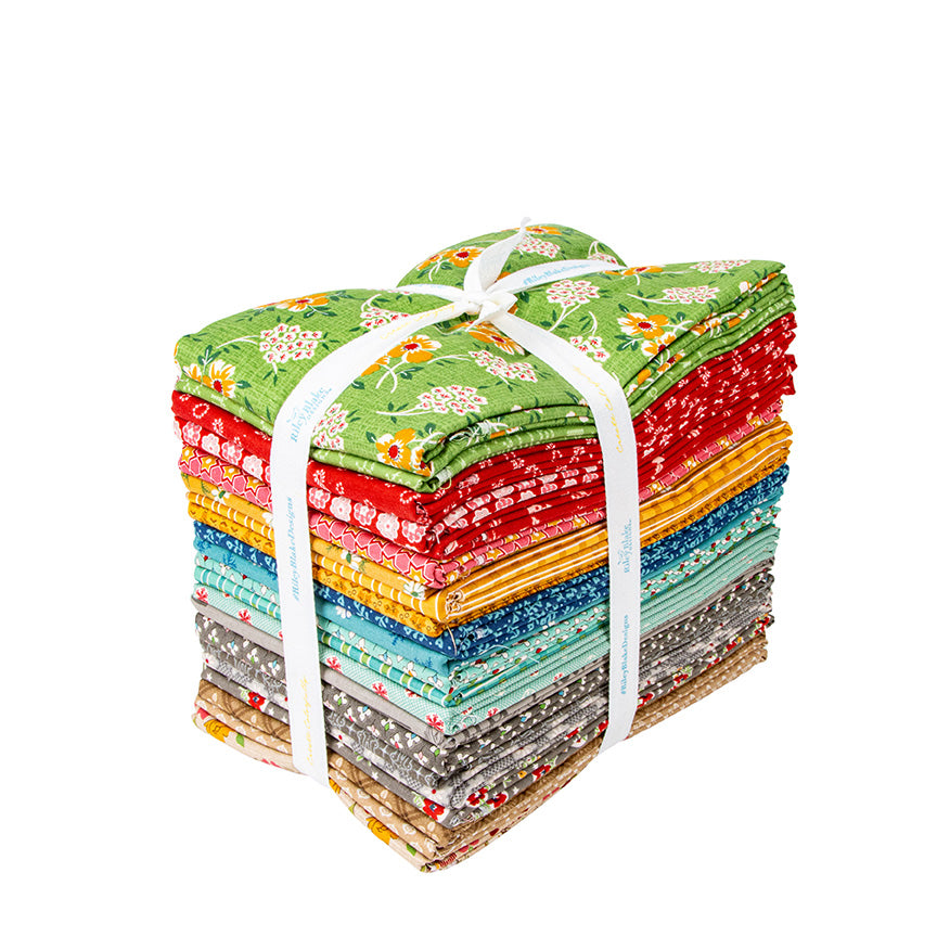 Home Town Holiday 1-Yard Bundle – Basil Colorway – Lori Holt for Riley Blake Designs – 22 One-Yard Cuts