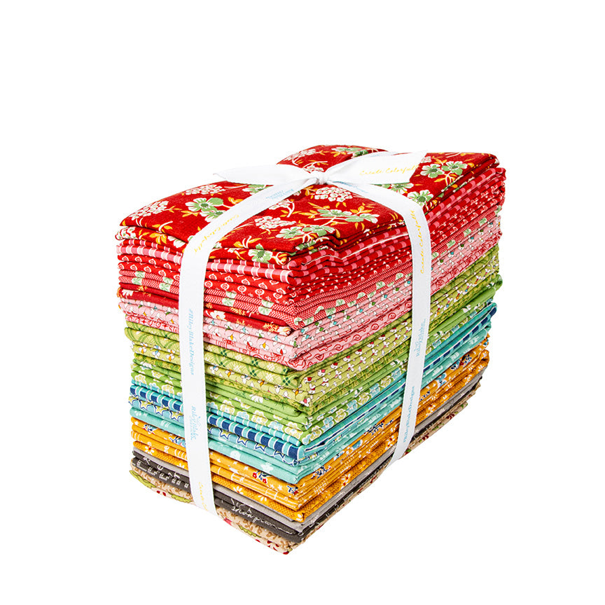 Home Town Holiday 1-Yard Bundle – Schoolhouse Colorway – Lori Holt for Riley Blake Designs – 22 One-Yard Cuts