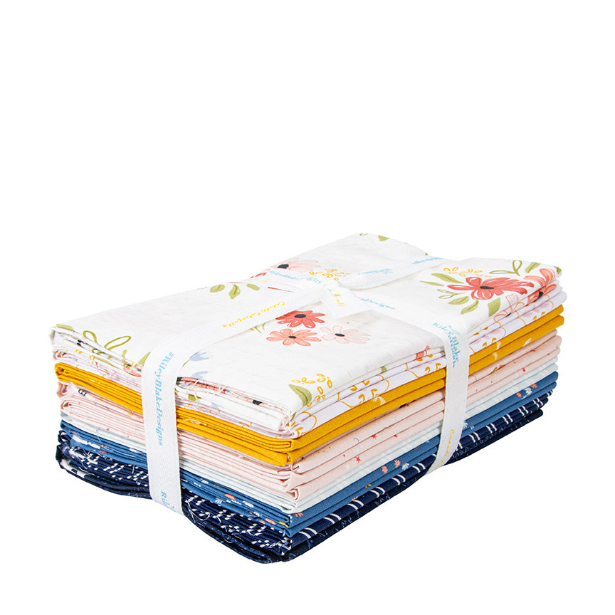 Between the Pages 1-Yard Bundle – White Colorway – Fran Gulick for Riley Blake Designs – 9 One-Yard Cuts