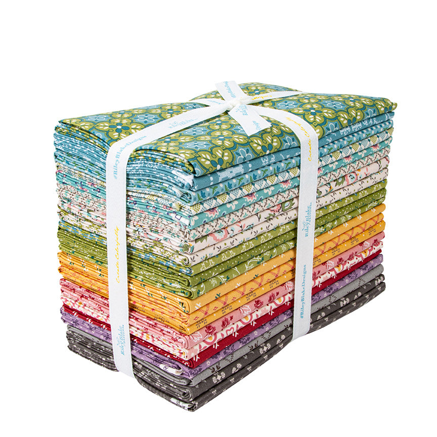 Piece and Plenty 1-Yard Bundle – Raindrop Colorway – Lori Holt for Riley Blake Designs – 21 One-Yard Cuts