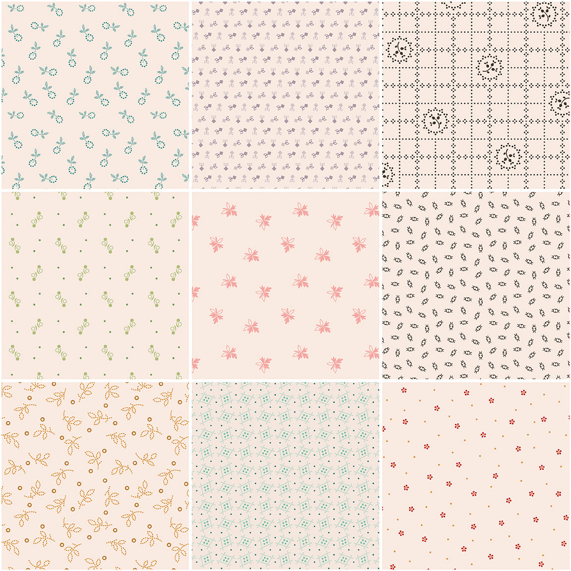 Gentler Times 1-Yard Background Bundle – Lori Holt for Riley Blake Designs