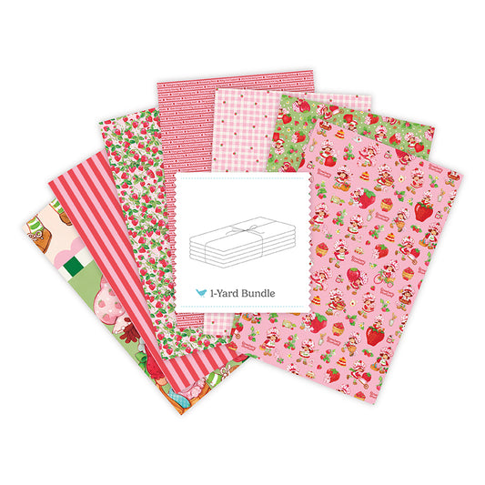 The World of Strawberry Shortcake™ Pink 1-Yard Bundle + Panel (7 Piece Set) – November 2026 Preorder – 50% Deposit