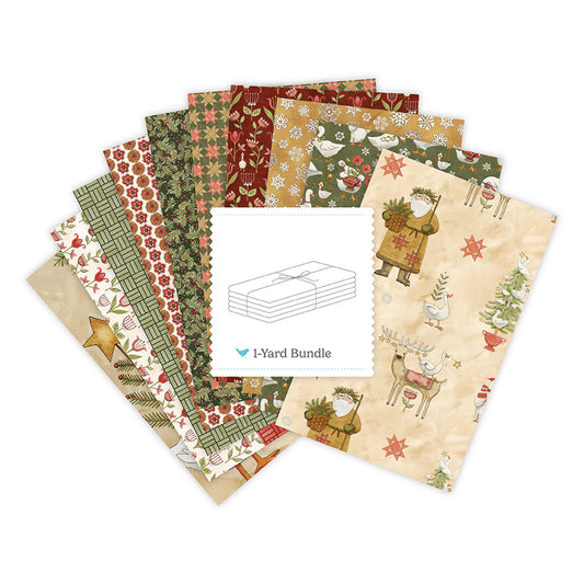 Waddle’s Christmas 1-Yard Bundle – Cream Colorway + Panel | 9 Yards | Teresa Kogut | 50% Deposit Preorder | May 2027 C
