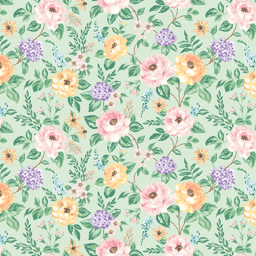 Anne with an E Wide Back Backing Set – 2¼ Yards WB18679-MINT – 108" Wide Back Fabric – February 2027 Preorder