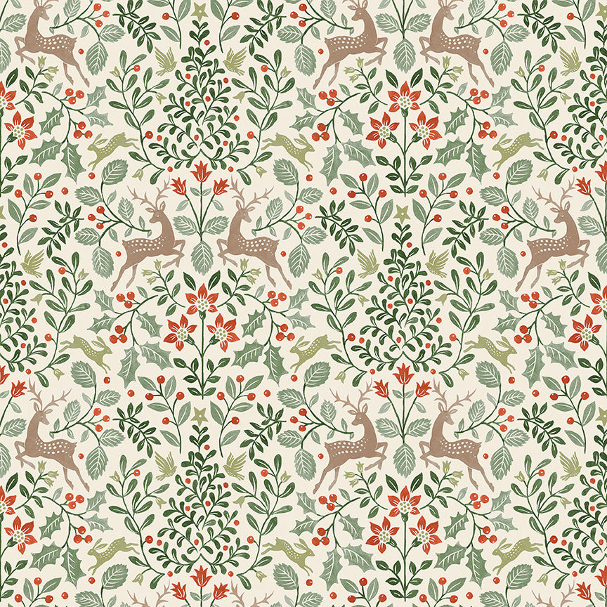 Yuletide Quilt Backing Set – Laura Ashley | Tales of Yuletide Cream Wide Back | 2½ Yards | 50% Deposit Preorder | June 2027