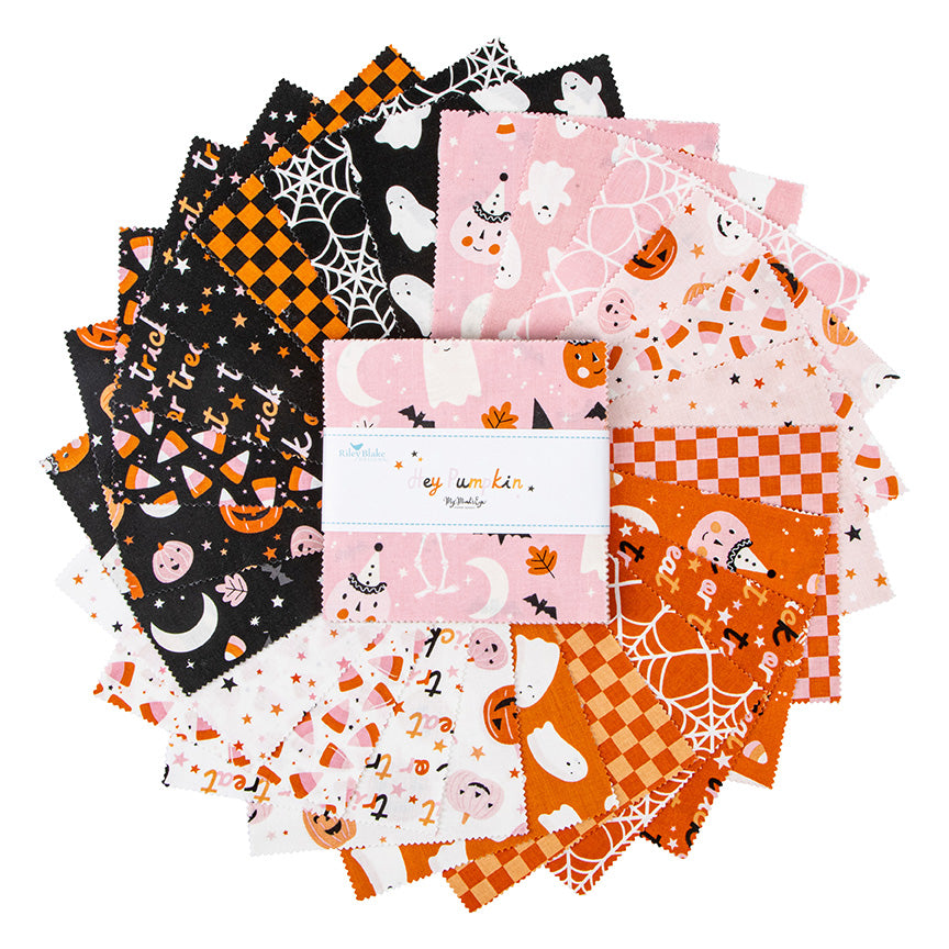 Hey Pumpkin 5" Stacker – 42 Precut Squares by My Mind’s Eye for Riley Blake Designs