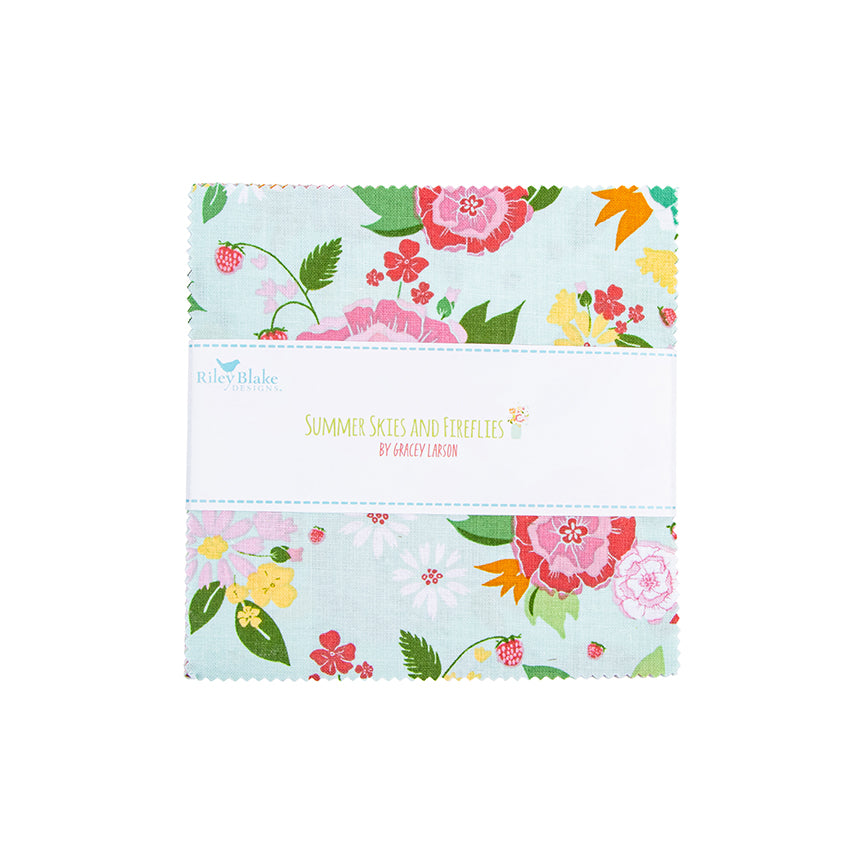 Summer Skies and Fireflies 5" Stacker – Gracey Larson – Riley Blake Designs – 42 Precut Charm Squares – 5-16370-42