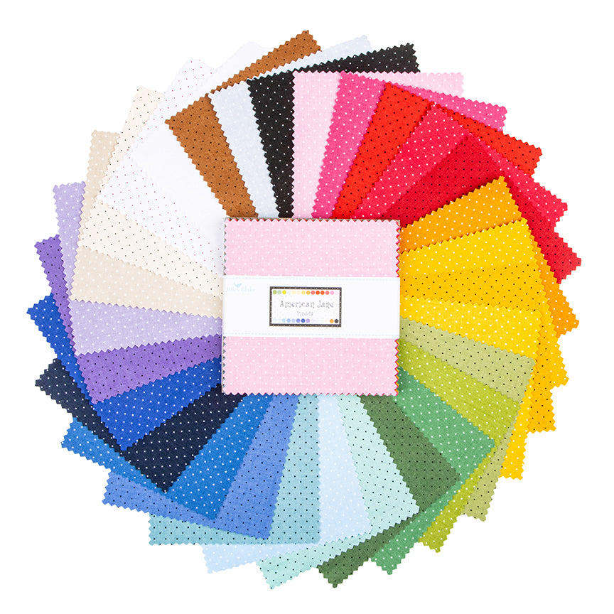 American Jane Pindots 5" Stacker – 42 Precut Charm Squares – Riley Blake Designs