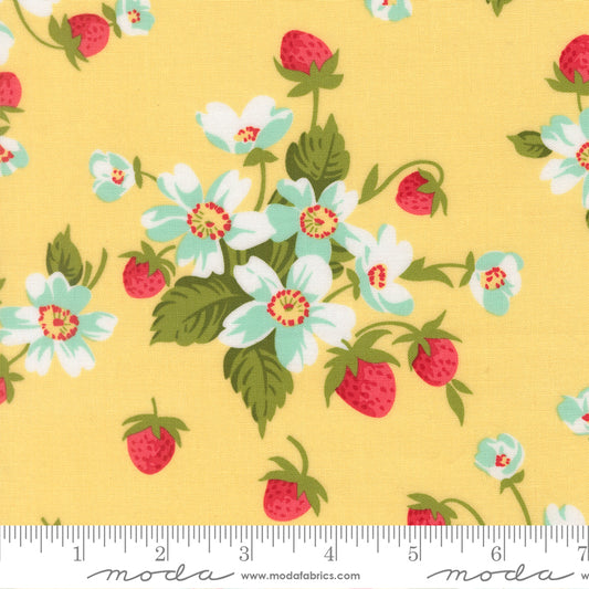 Bloomsberry 55350 12 – Strawberry Floral Yellow | Camille Roskelley | Moda Fabrics | Yardage