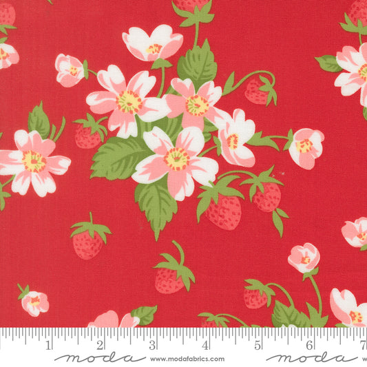 Bloomsberry 55350 18 – Strawberry Floral Red | Camille Roskelley | Moda Fabrics | Yardage