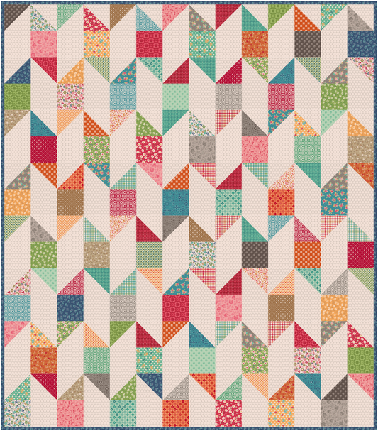 Board and Batten Throw Quilt Kit Featuring Farmer's Daughter by Lori Holt | 56½" x 64½"