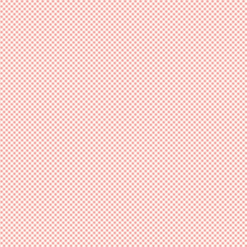 Bee Ginghams Coral Fabric by Lori Holt | Riley Blake Designs