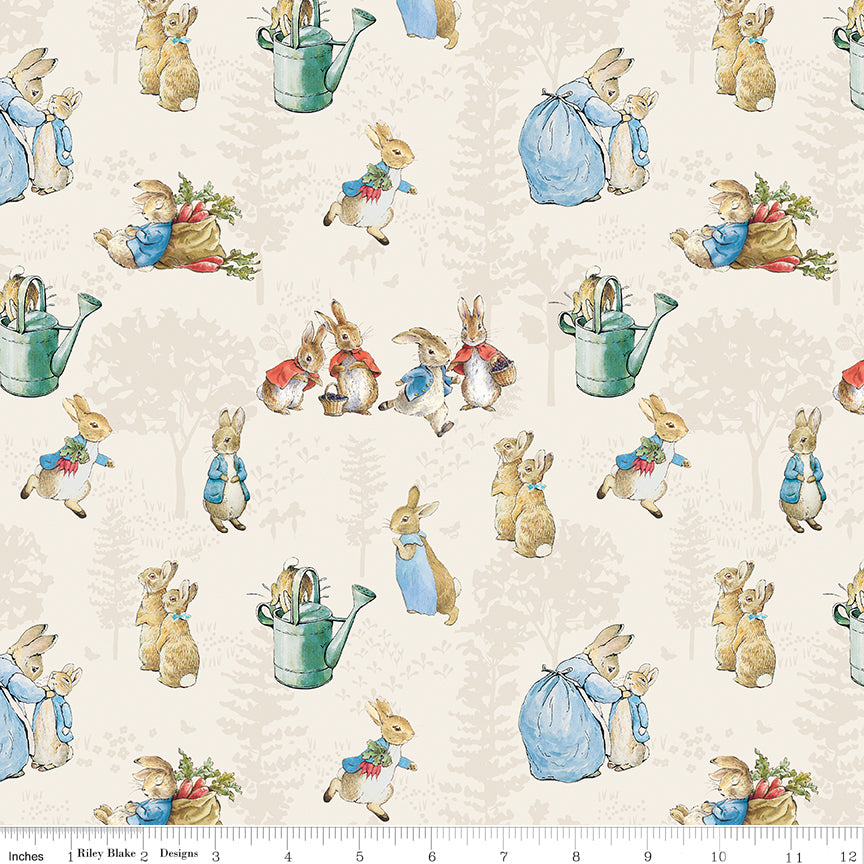 The Tale of Peter Rabbit™ Flannel – Cream | Designer Flannel by Riley Blake Designs