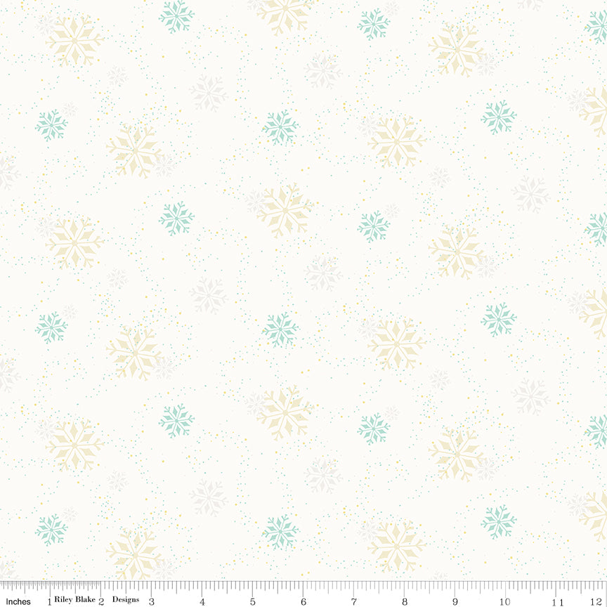 In From the Cold – White Snowflake Fabric | Heather Peterson for Riley Blake Designs