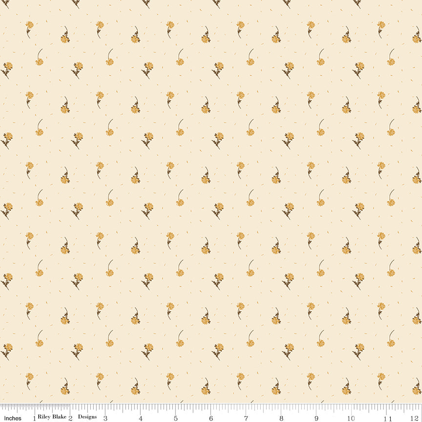 The Awe of Autumn Floral Toss – Cream | Sandy Gervais for Riley Blake Designs – 100% Cotton Fall Fabric (43"/44")