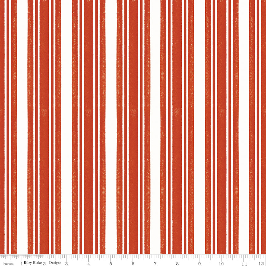Classic Christmas Stripe – Red | J. Wecker Frisch for Riley Blake Designs – 100% Cotton Fabric (43"/44")