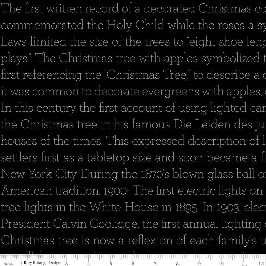 Classic Christmas Text – Black | J. Wecker Frisch for Riley Blake Designs – 100% Cotton Holiday Fabric (43"/44")