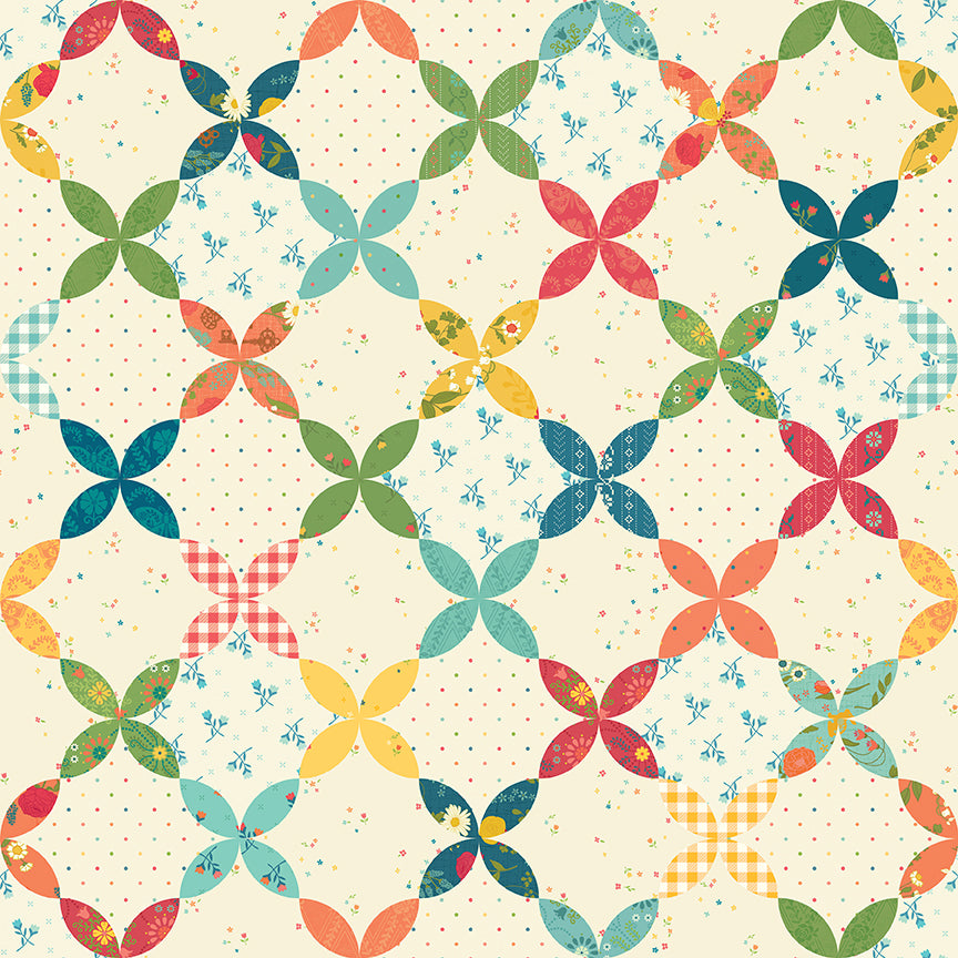 First Blooms Orange Peel Quilt Print – Multi | Heather Peterson for Riley Blake Designs – 100% Cotton (43"/44")