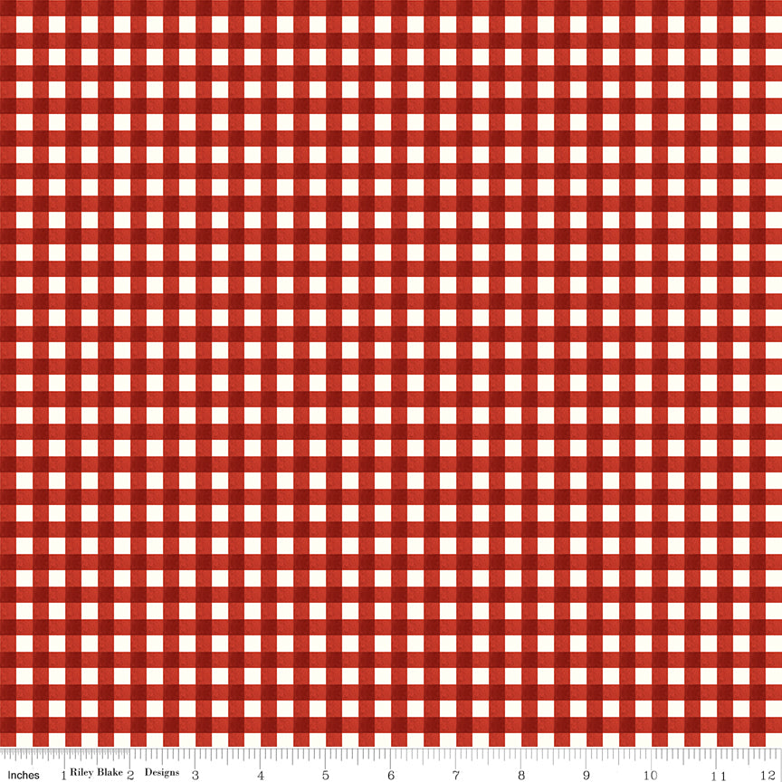 Charming Christmas Gingham – Red | Kelsey Carlson for Riley Blake Designs – 100% Cotton Quilting Fabric (43"/44")