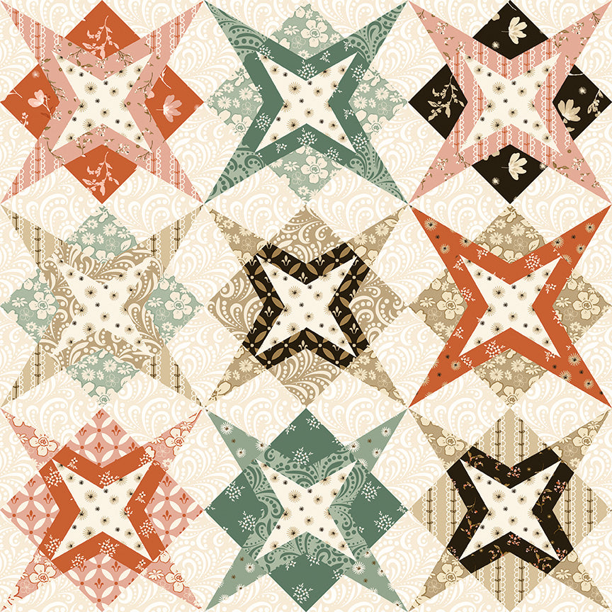 Morning Latte – Stars Quilt Design (C16929-MULTI) by Sandy Gervais for Riley Blake Designs – 100% Cotton Fabric