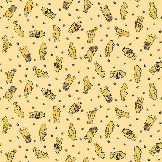 Winnie the Pooh β Pooh and Bumblebees on Sunshine (C17002-SUNSHINE) by Echo Park Paper Co. for Riley Blake Designs β 100% Cotton Fabric