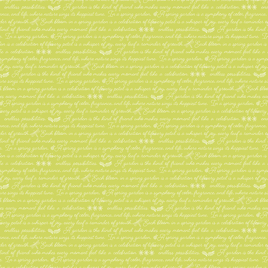 Title: Awakening by Cherry Guidry – Pear Text – Riley Blake Designs – 100% Cotton Fabric (C17103-PEAR)