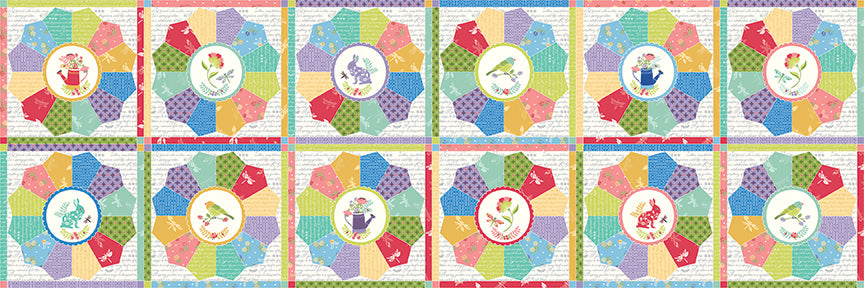 Awakening – Dresden Plate with Spring Icons | Cherry Guidry for Riley Blake Designs | 100% Cotton (43"/44")