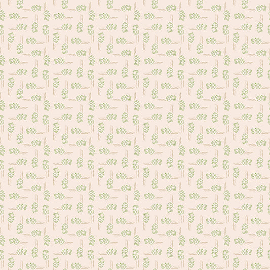 Farmer’s Daughter – Tiny Tractors in Thyme (C17184-THYME) by Lori Holt for Riley Blake Designs – 100% Cotton Fabric