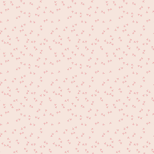 Farmer’s Daughter – Scattered Chicken Tracks in Tearose (C17189-TEAROSE) by Lori Holt for Riley Blake Designs – 100% Cotton Fabric