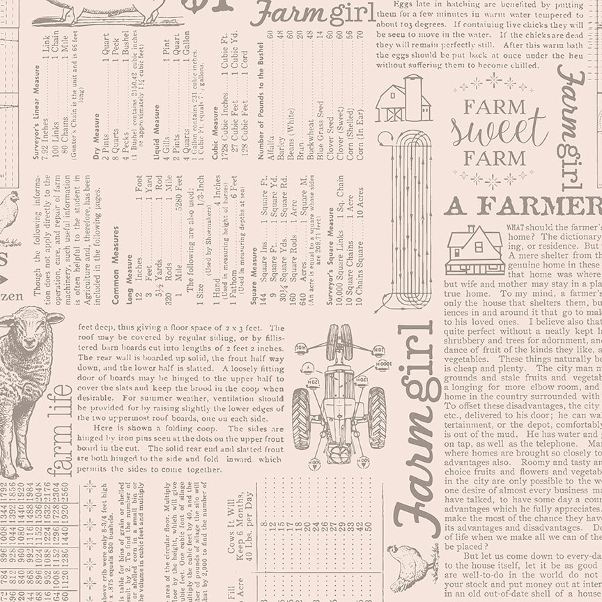 Farmer’s Daughter – Farming Ads Text in Rustic (C17190-RUSTIC) by Lori Holt for Riley Blake Designs – 100% Cotton Fabric