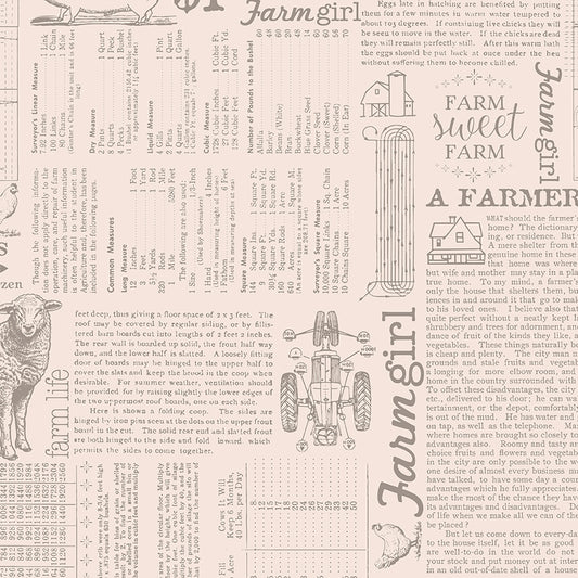 Farmer’s Daughter – Farming Ads Text in Rustic (C17190-RUSTIC) by Lori Holt for Riley Blake Designs – 100% Cotton Fabric