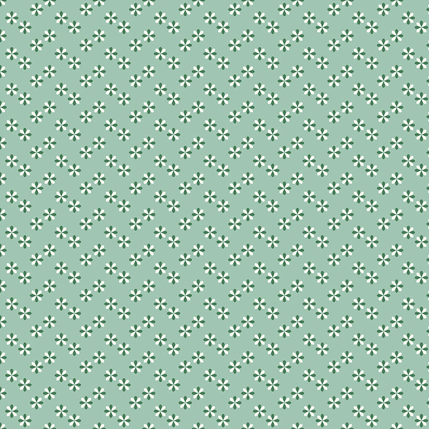 Meadow Moments C17235-MINT – Mint Geometric Blossom Fabric – Riley Blake Designs – February 2026