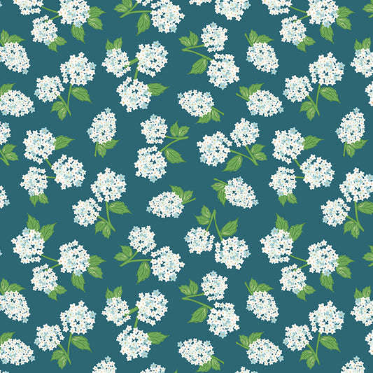 Correspondence Hydrangea Blooms Fabric – Colonial Blue | Riley Blake Designs