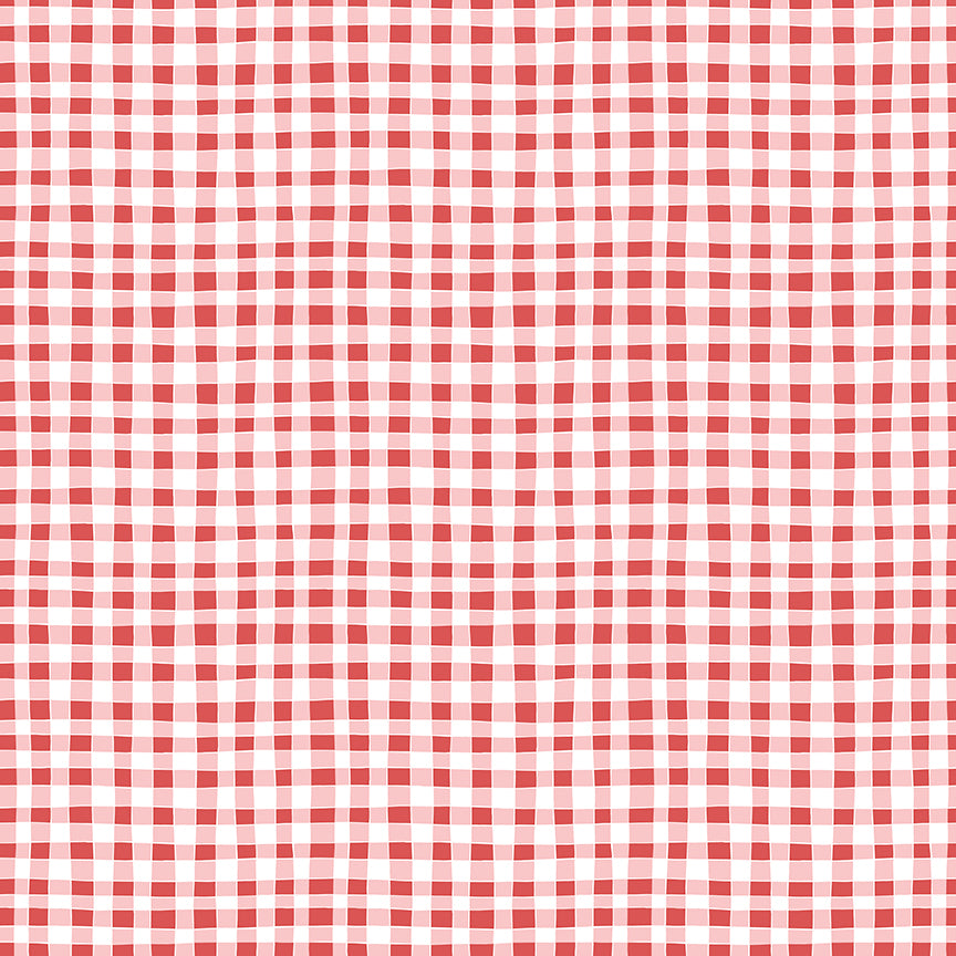 Firework Fields Red Gingham Fabric by Gracey Larson | Riley Blake Designs | C17583-RED