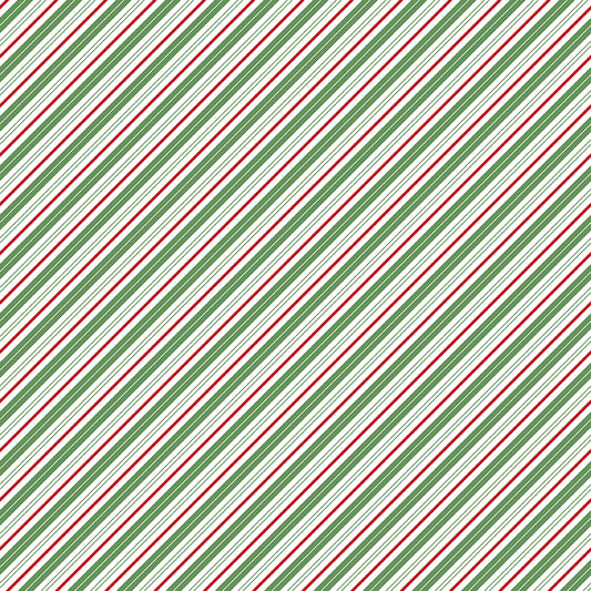 Claus and Co. Multicolor Diagonal Stripe Fabric β Riley Blake Designs | Christmas Yardage