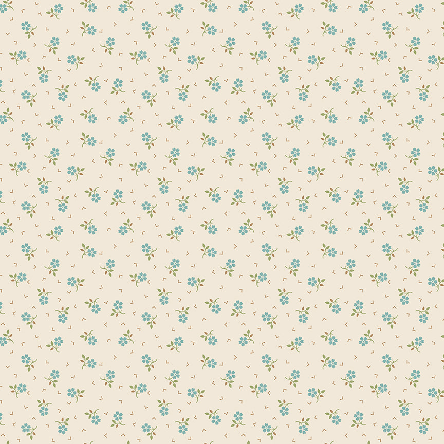 Baked with Love Tulip Sprigs Yardage – Wedgewood | Lori Holt | In Stock