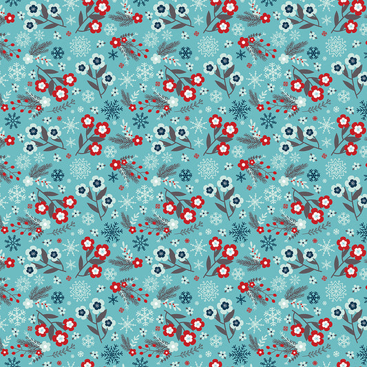 A Perfect Winter Winter Sprigs Fabric – Blue Yardage by Lori Whitlock for Riley Blake Designs | C17991-BLUE