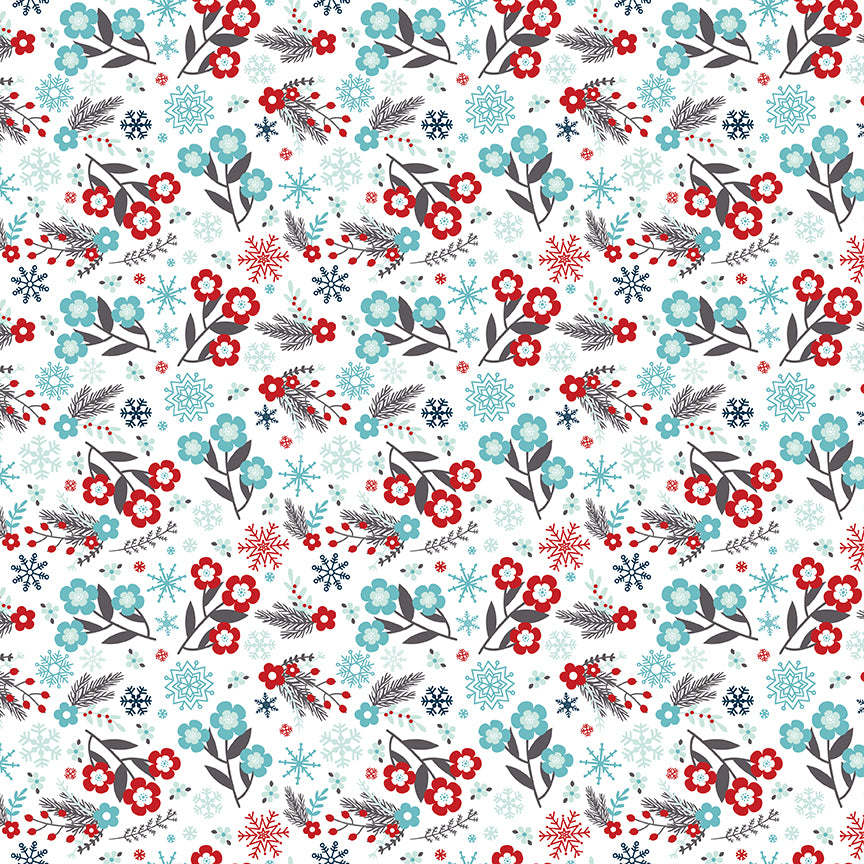 A Perfect Winter Winter Sprigs Fabric – White Yardage by Lori Whitlock for Riley Blake Designs | C17991-WHITE