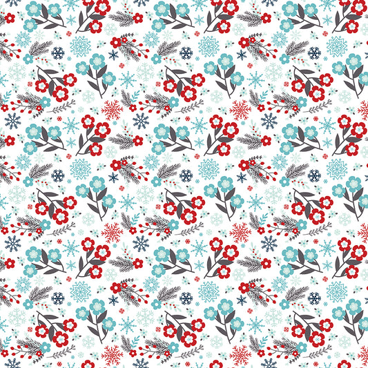 A Perfect Winter Winter Sprigs Fabric – White Yardage by Lori Whitlock for Riley Blake Designs | C17991-WHITE