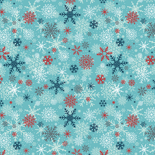 A Perfect Winter Snowflakes Fabric – Blue Yardage by Lori Whitlock for Riley Blake Designs | C17992-BLUE